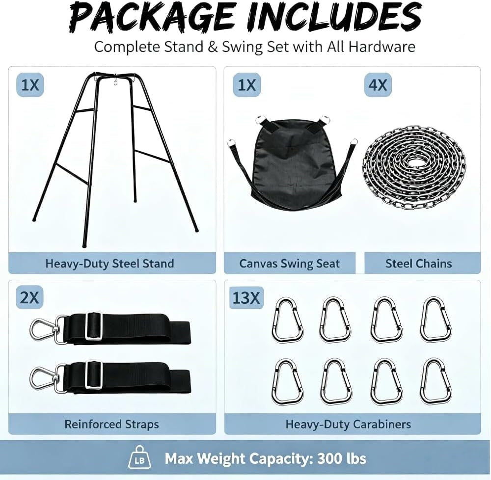 ShadowSpan Freestanding Canvas Sex Swing with Heavy-Duty Steel Stand