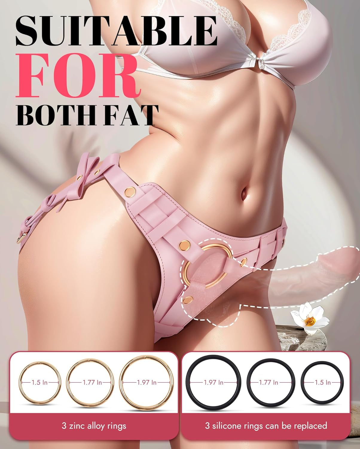 PerfectMatch Strap-On Harness – 6 Rings, Adjustable