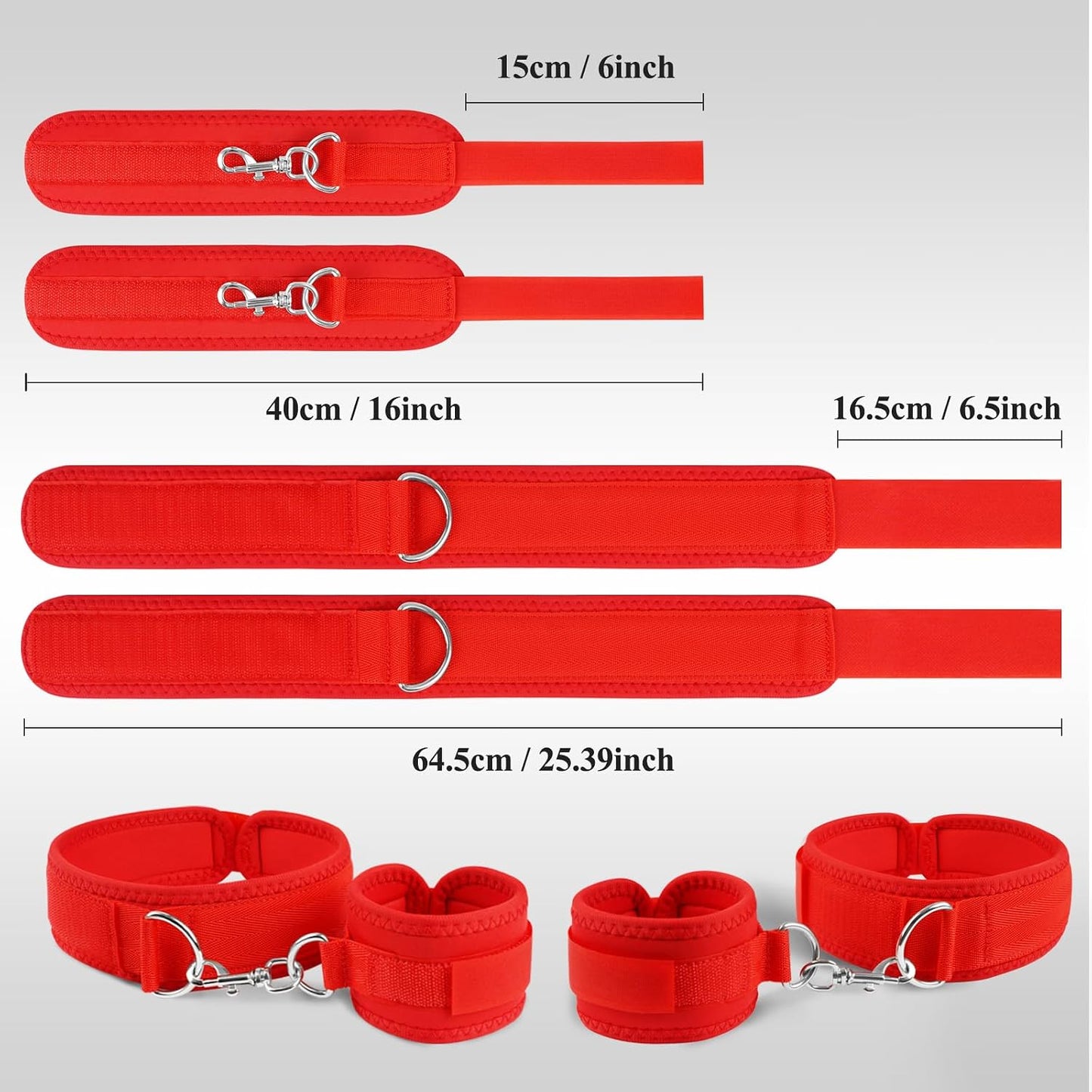 NightCrave All Red Wrist & Thigh Cuff Set