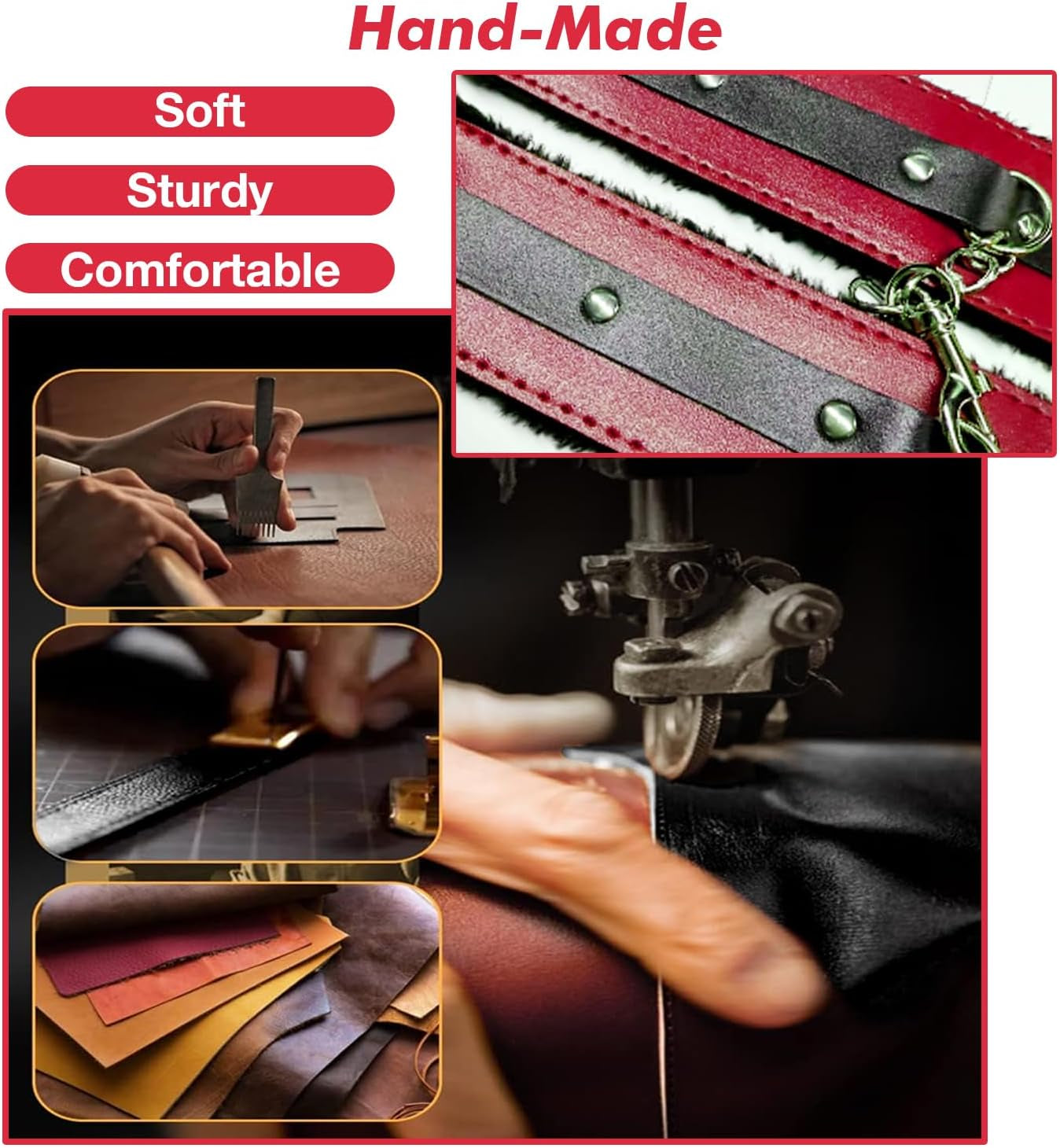 Sex Toys BDSM Restraints Dildo, 36Pcs Kit Bondage Gear and Accessories for Adult Women and Couples (Red)
