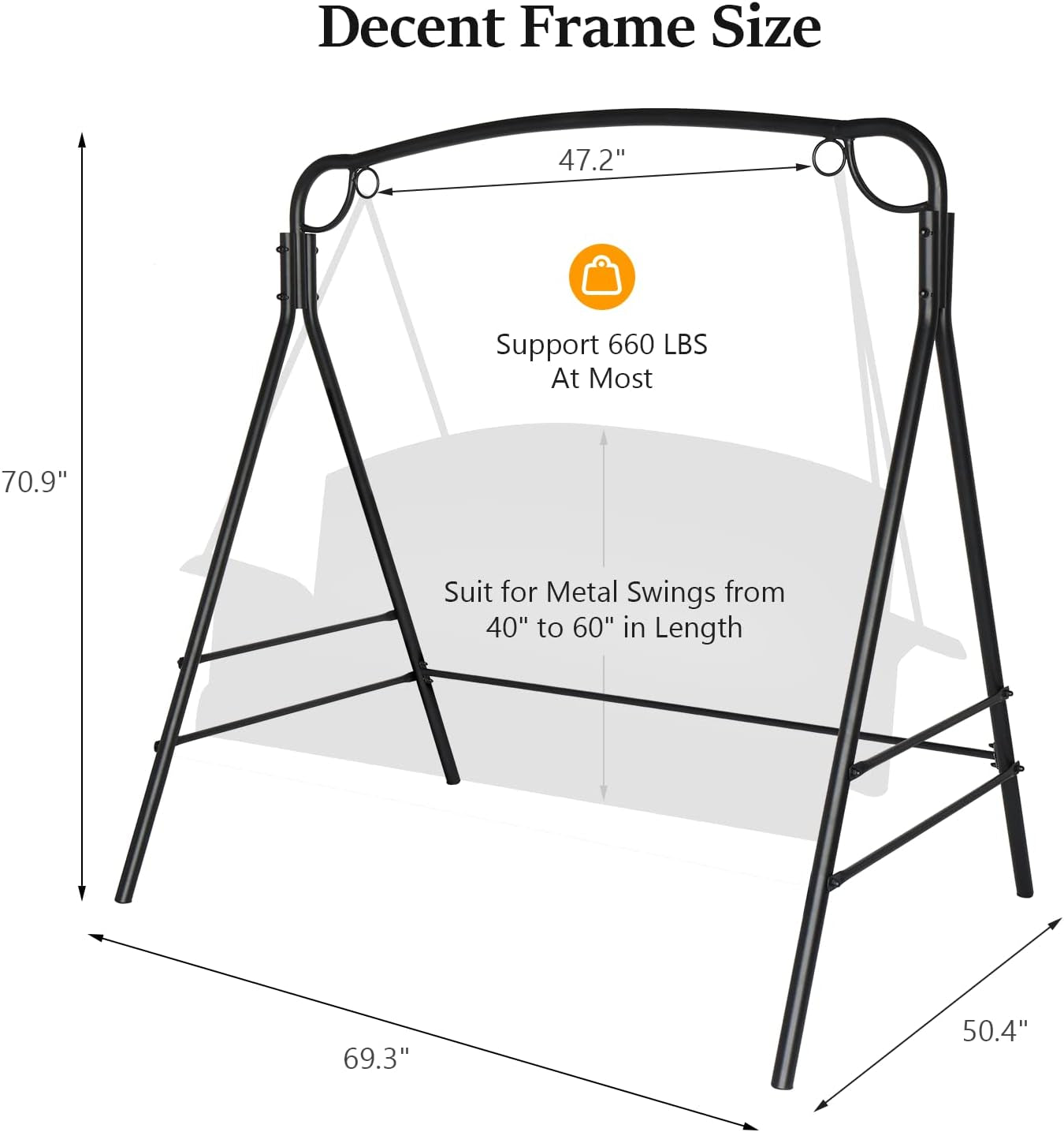 IronNoir Metal Sex Swing Stand | 660 lb Steel Frame