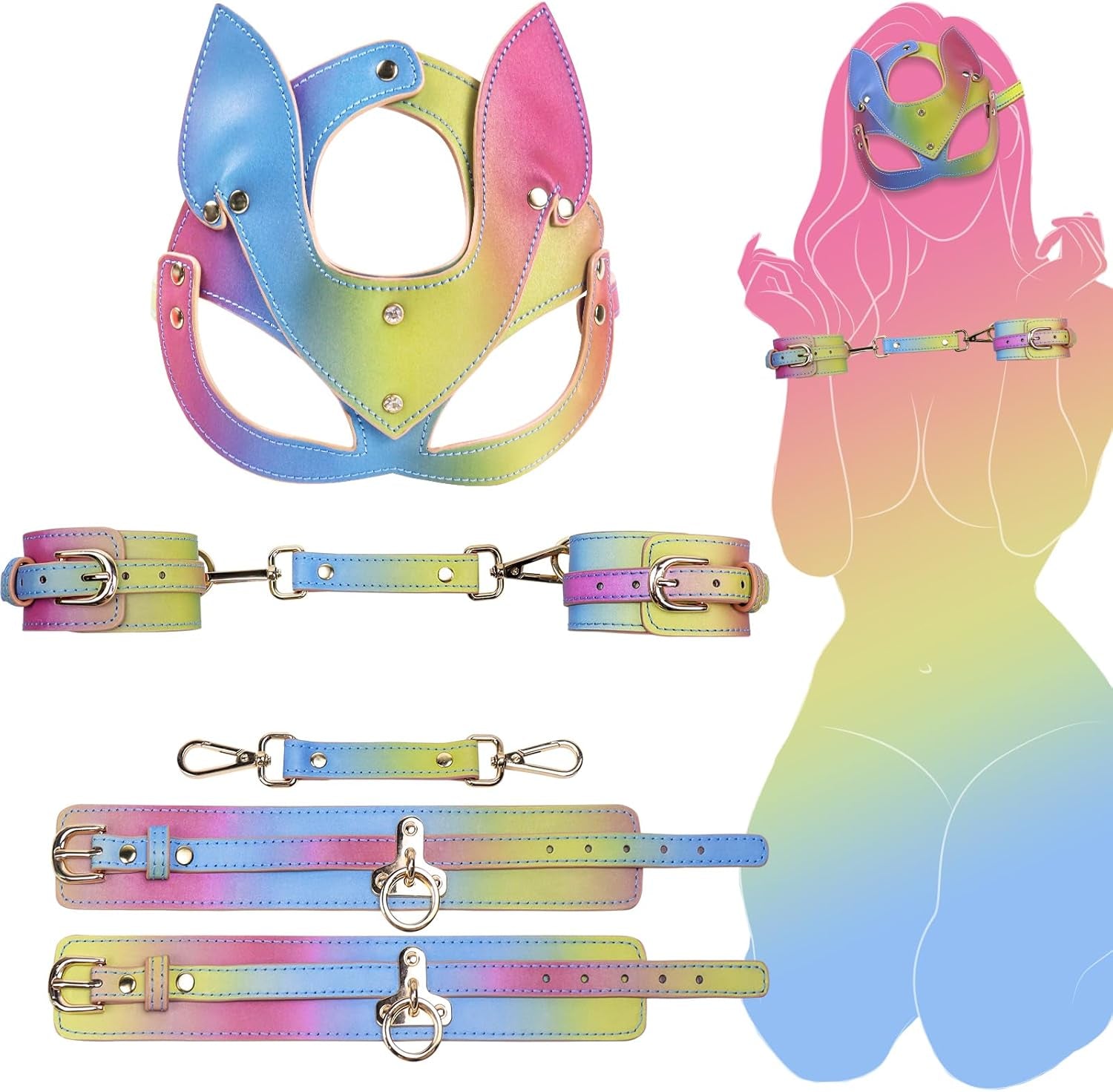 FelineNoir Cat Mask BDSM Bondage Set