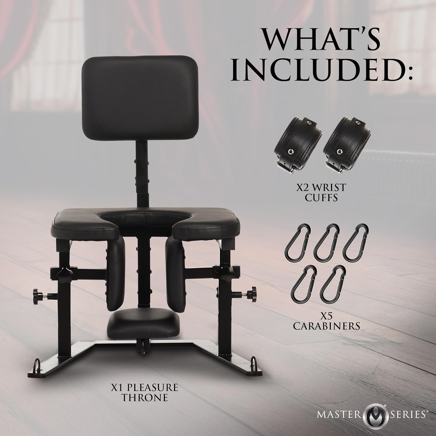 MasterThrone Oral Sex Chair | Padded BDSM Throne with Cuffs