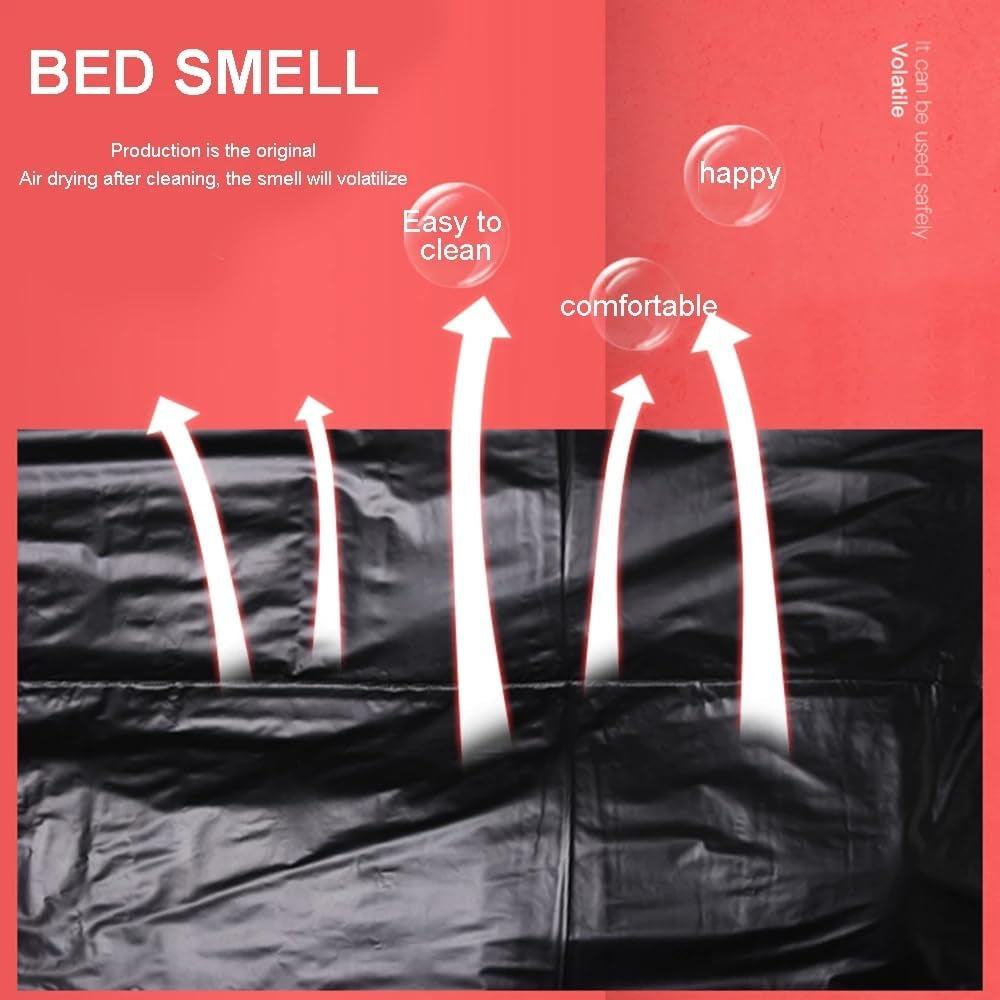 Waterproof Bed Sheet - 78.7X86.6 Inches Reusable Waterproof Mattress Protector Easy Clean Large Bed Cover (Black)