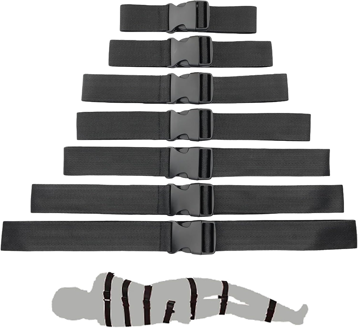 SilkTension 7-Piece Nylon Bondage Strap Restraint Set for Couples