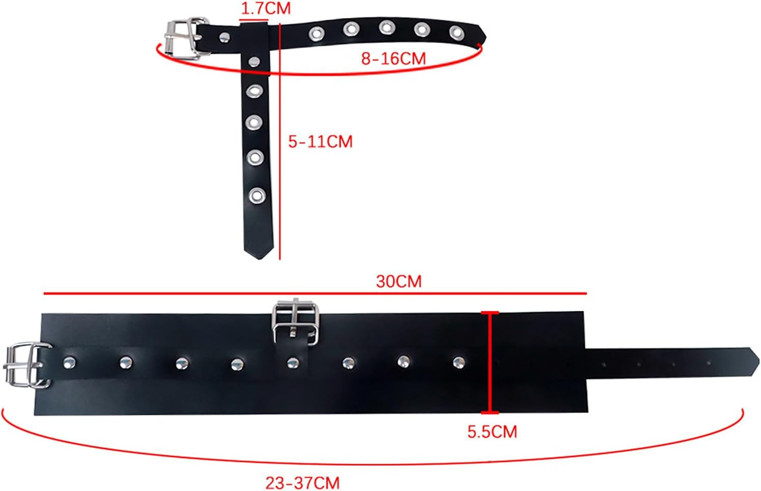 RebelBound BDSM PU Leather Wrist & Thumbs Cuffs