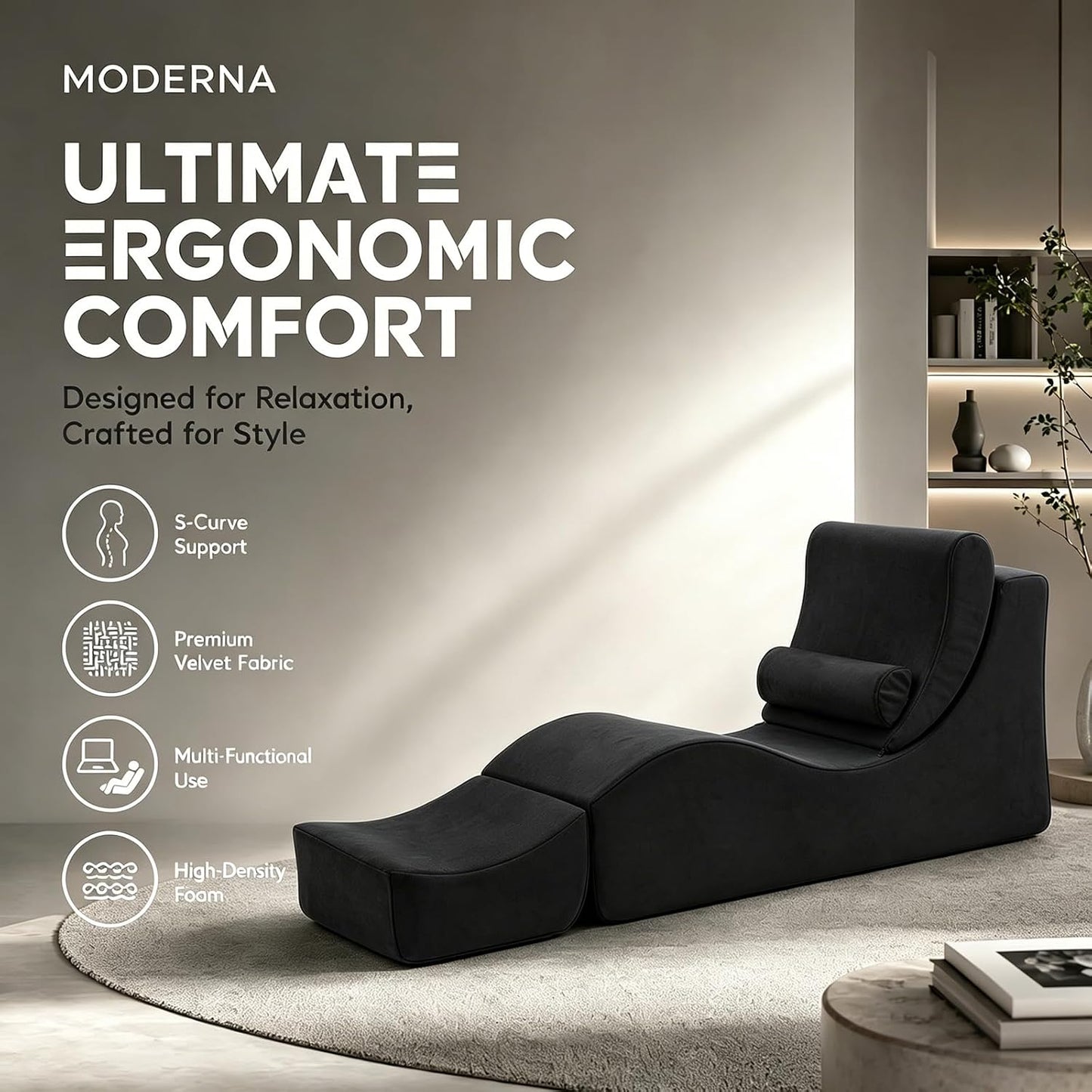 NocturneCurve Ergonomic Convertible Tantra & Sex Chaise