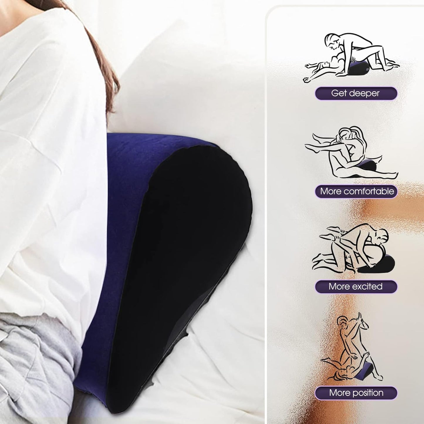 Sex Position Pillow, Triangle-Shaped Sex Pillow Wedge, Sex Position Pillow for Adults Couples, Enhances Intimacy and Support, Sex Pillow Cushion Inflatable for Men and Women