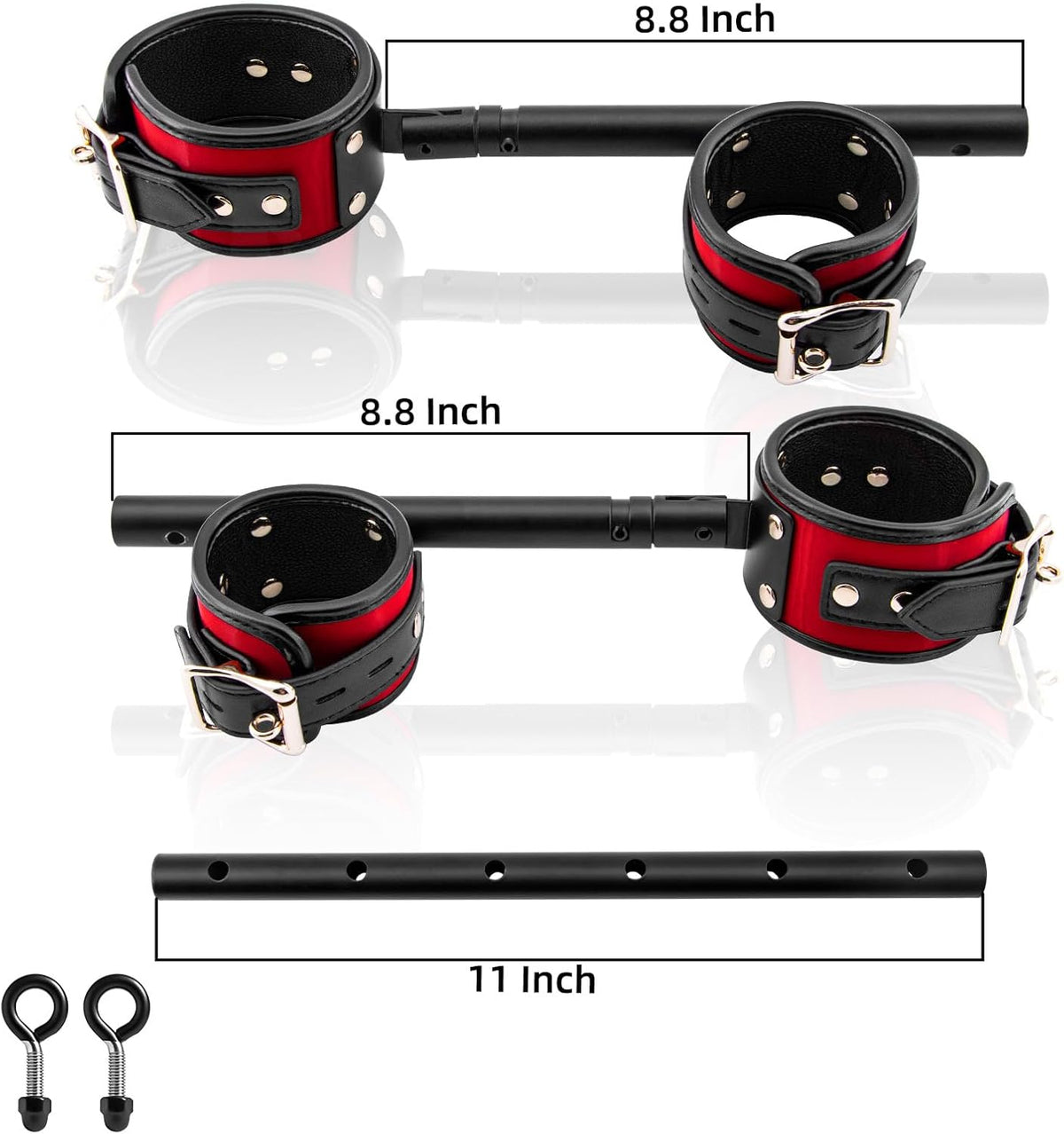CaptiveSteel Locking BDSM Spreader Bar & Cuffs