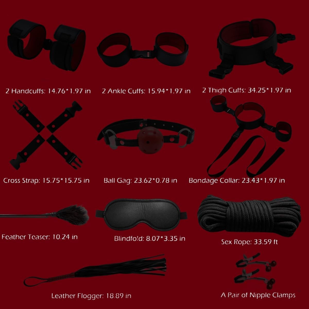 RedRitual 11-Piece BDSM Bondage Kit