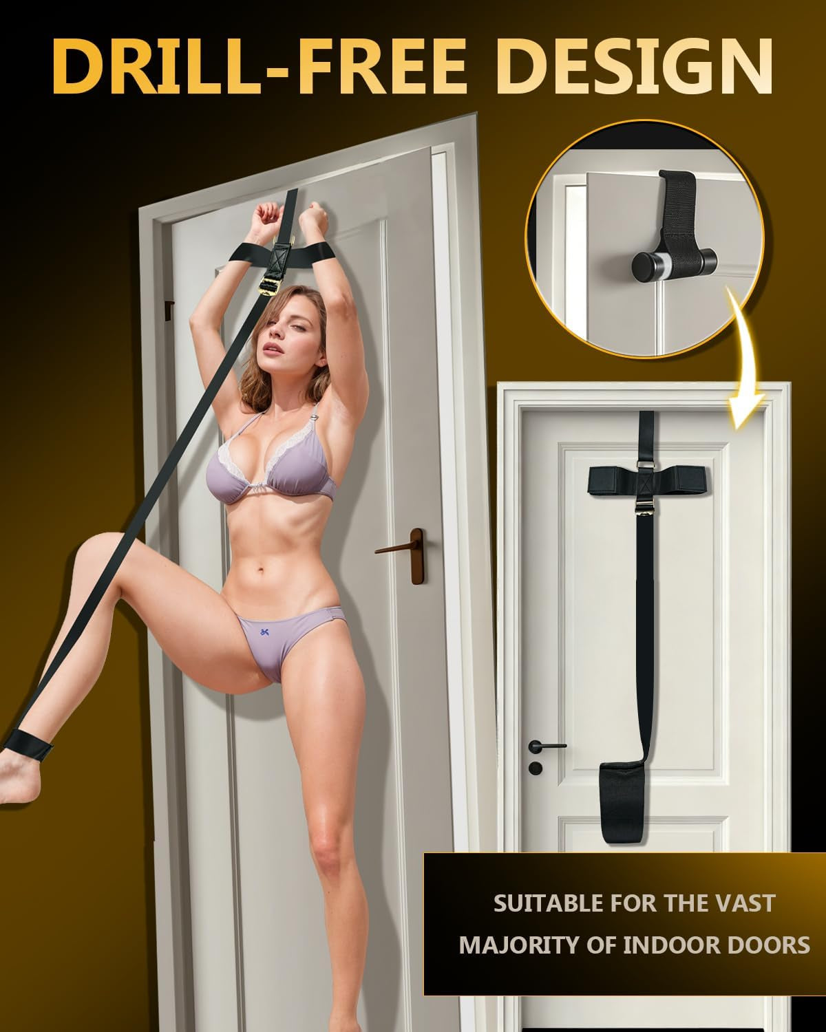 GoldenHour Door Sex Sling | Leg Cuff Strap for Couples