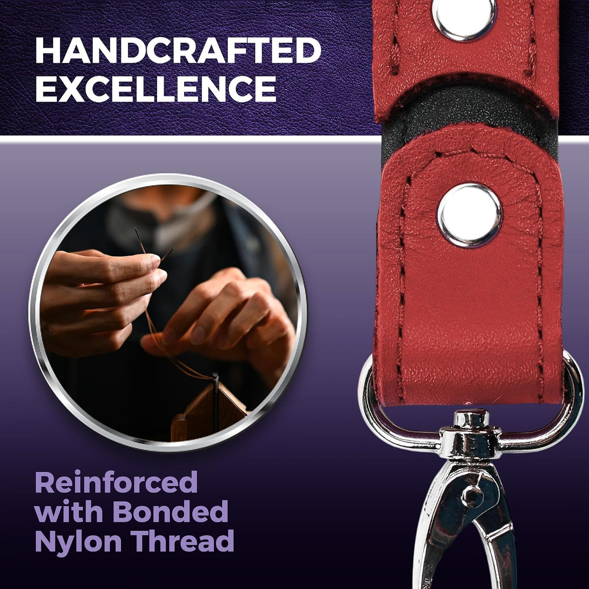NightArtisan Premium Fur-Lined Latigo Leather Cuff Set