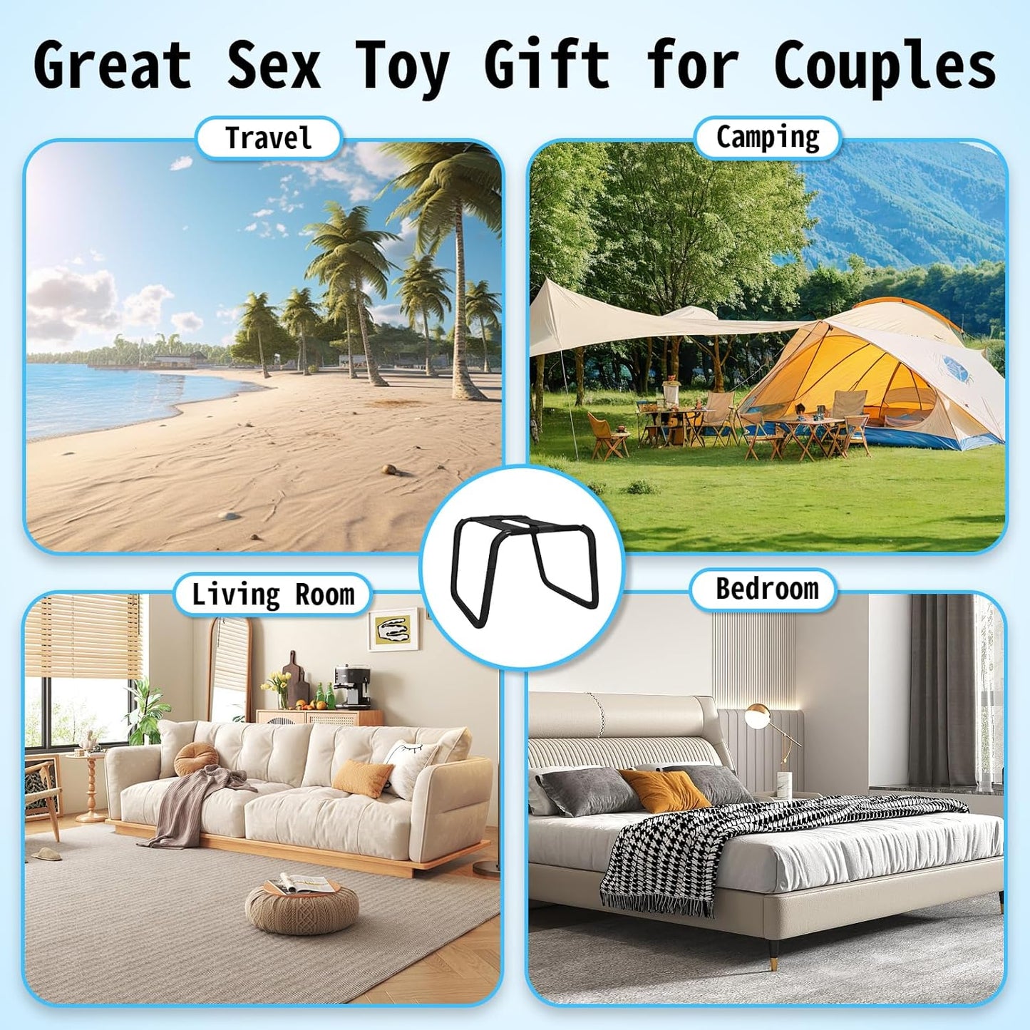 Sex Chair for Couples BDSM Sex Toys, Multifunctional Sex Position Enhancer Chair Adjustable Sex Bench with Bouncing Mount Seat, Weightless Riding Sex Stool Sex Furniture for Bedroom
