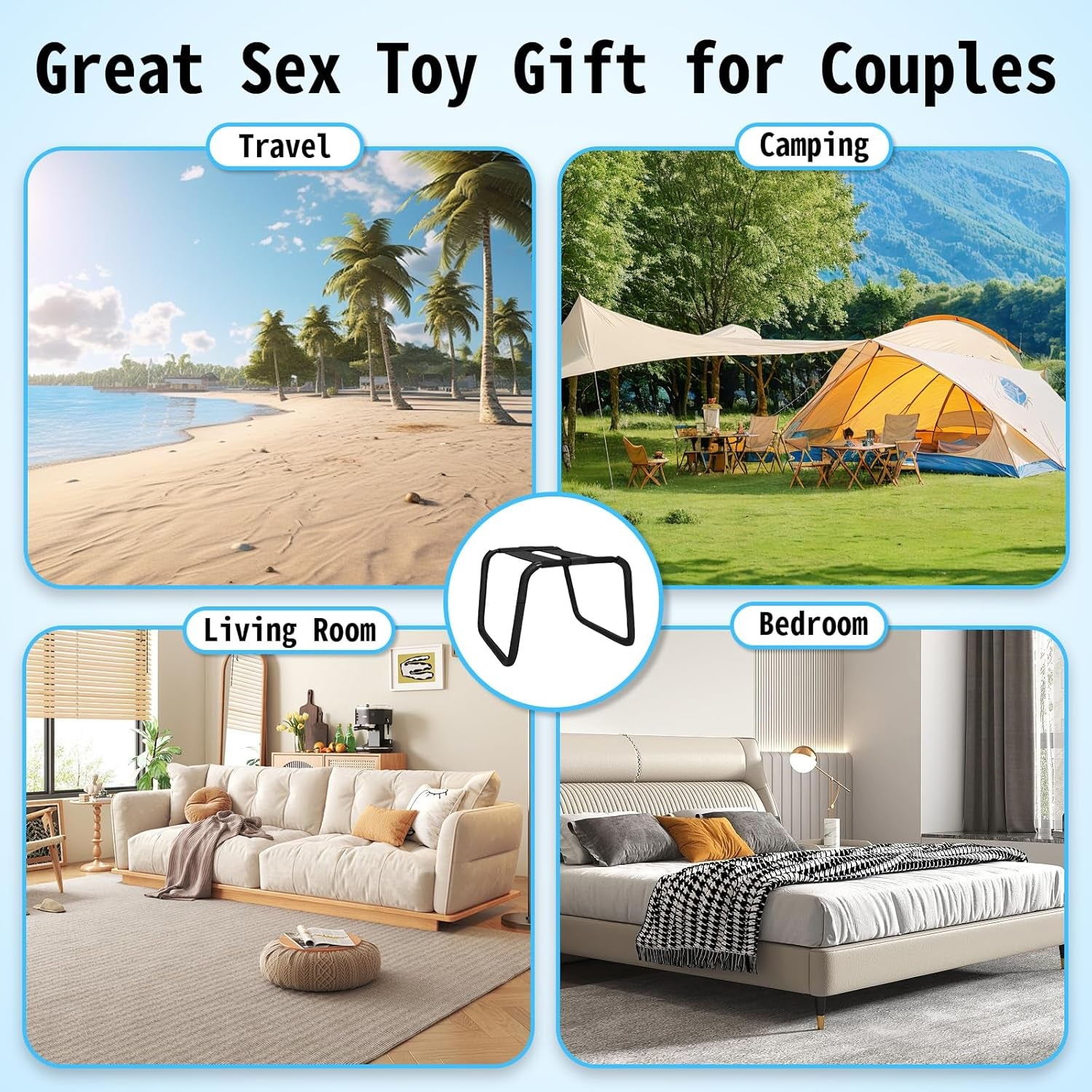 Sex Chair for Couples BDSM Sex Toys, Multifunctional Sex Position Enhancer Chair Adjustable Sex Bench with Bouncing Mount Seat, Weightless Riding Sex Stool Sex Furniture for Bedroom