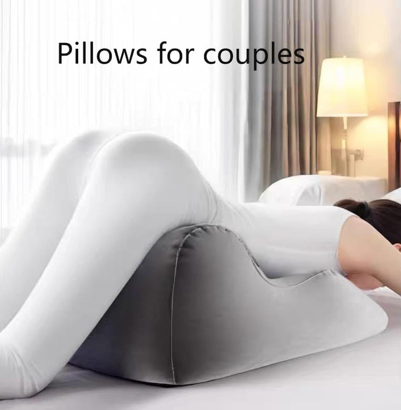 Intimacy Pillow for Couples - Inflatable Wedge Cushion, Sex Furniture Support with Travel Bag, Hip Positioning Pillow for Bed & Outdoor Use (Grey)
