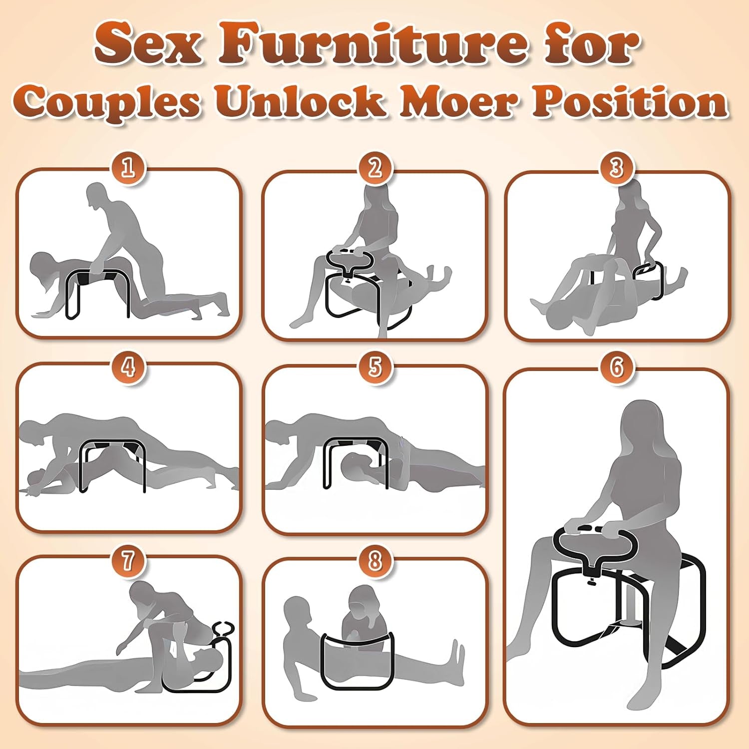 Multifunction Sex Chair, Couples BDSM Riding Sex Toys Sex Position Enhancer Chair with Bouncing Mount Sex Seat, Adjustable Weightless Sex Stool with Sex Cushion Sex Furniture for Bedroom
