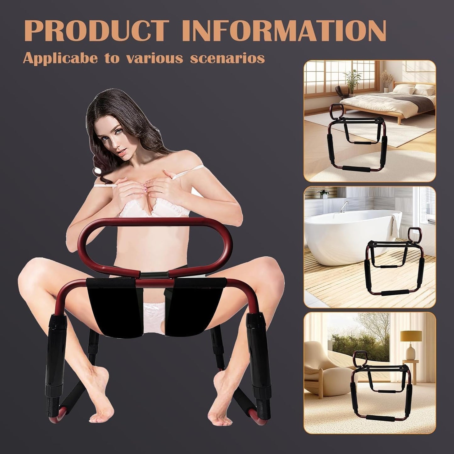 Sex Chair Height Adjustable Sex Position Enhancer Chair for Love Partner Couples,Sexual Enhancer Couples Position Aids Chair, Weightless Bouncing Sex Stools, Sex Novelty Toys for Adult SM Games