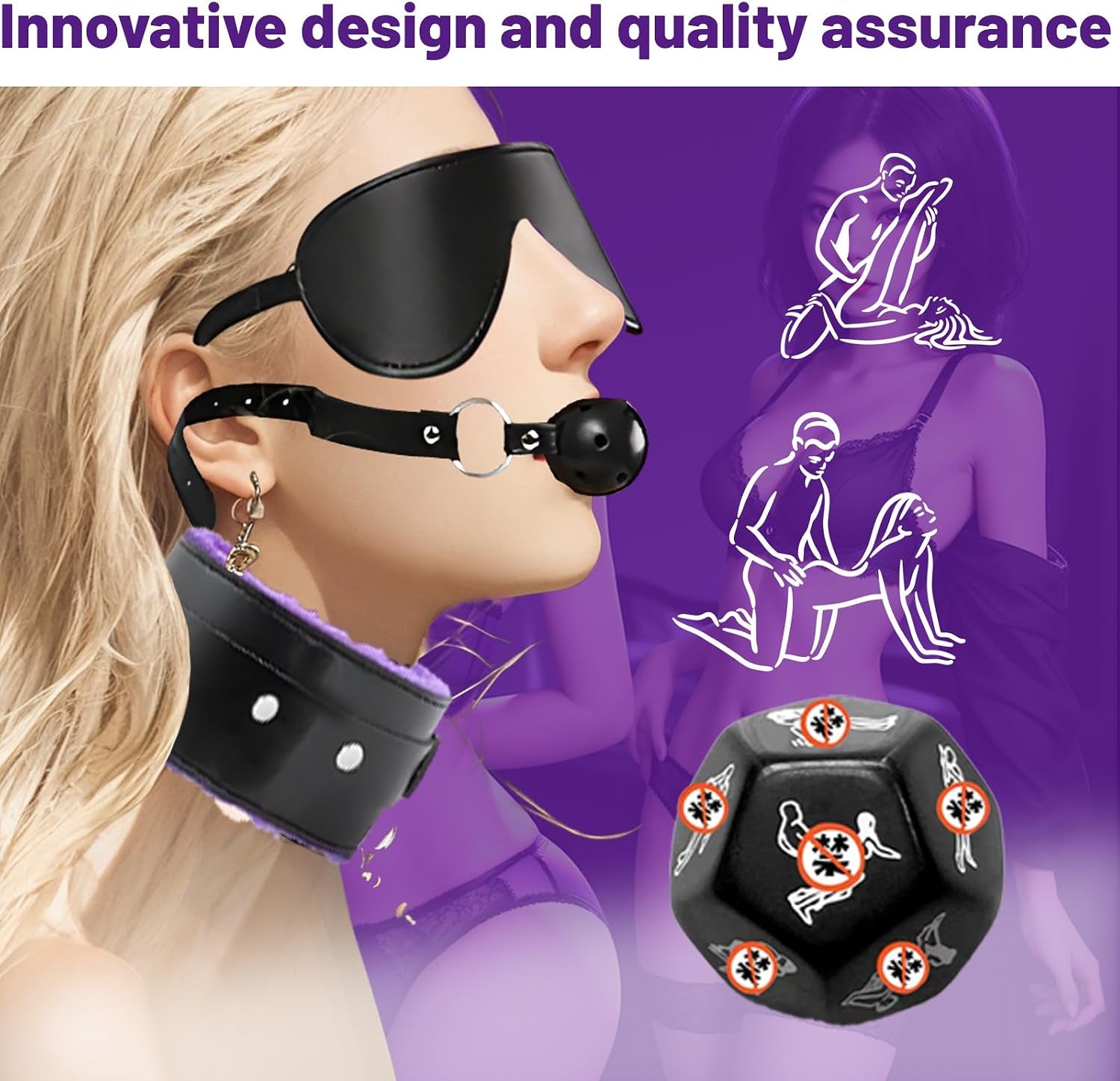 MidnightDominion 15 Pcs BDSM Bondage Kit for Couples