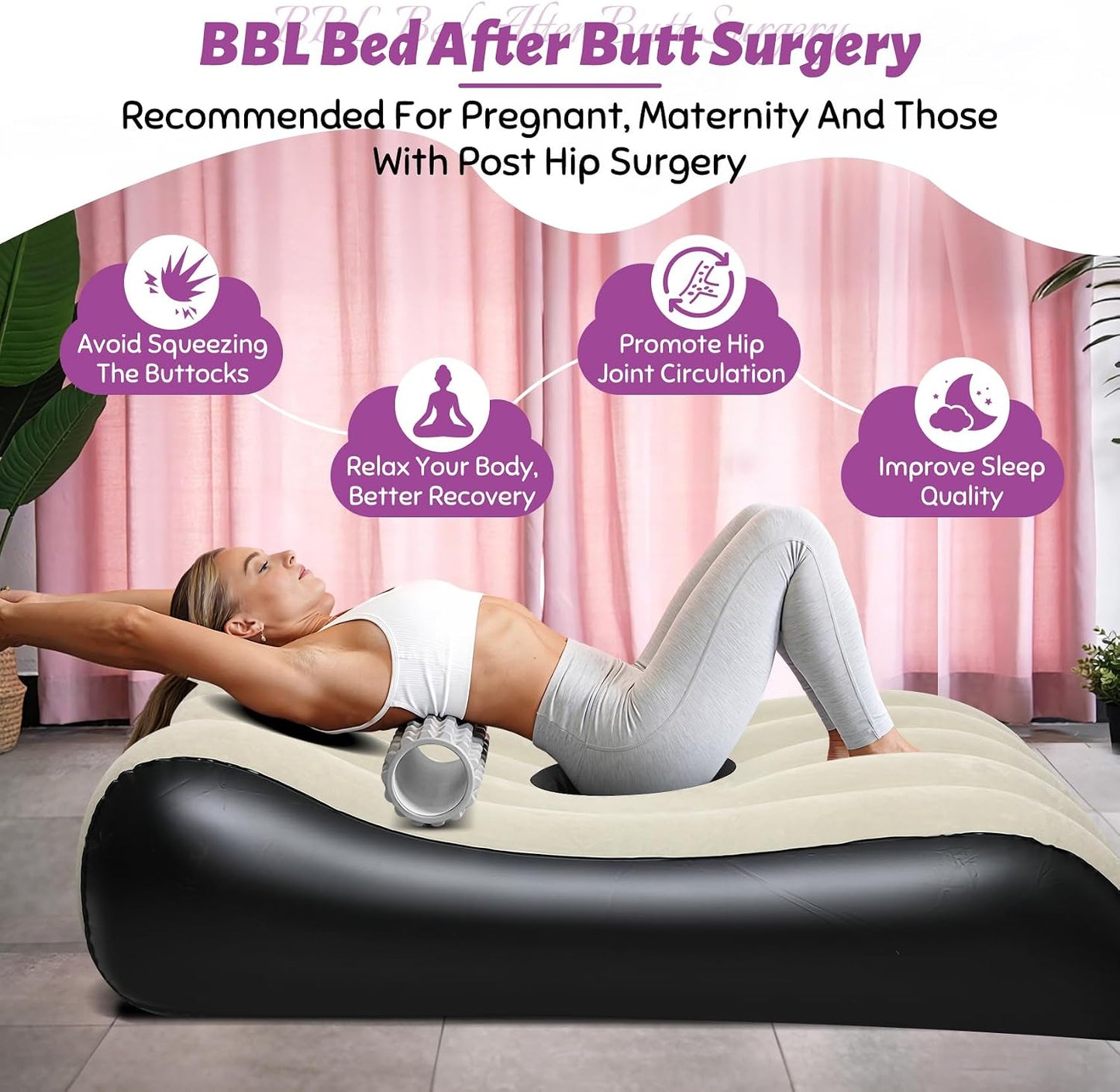 CaramelContour Inflatable Sex Sofa & BBL Recovery Bed