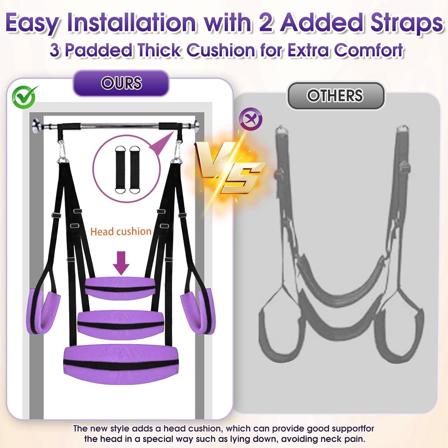 Sex Swing, BDSM Sex Toys Adult Sex Swings with Hanging Door Straps Widened Thick Padding Hardware Buckles Adjustable Sling, Sex Furniture Kinky Sex Toys for Couples Adult Hold to 800 Lbs