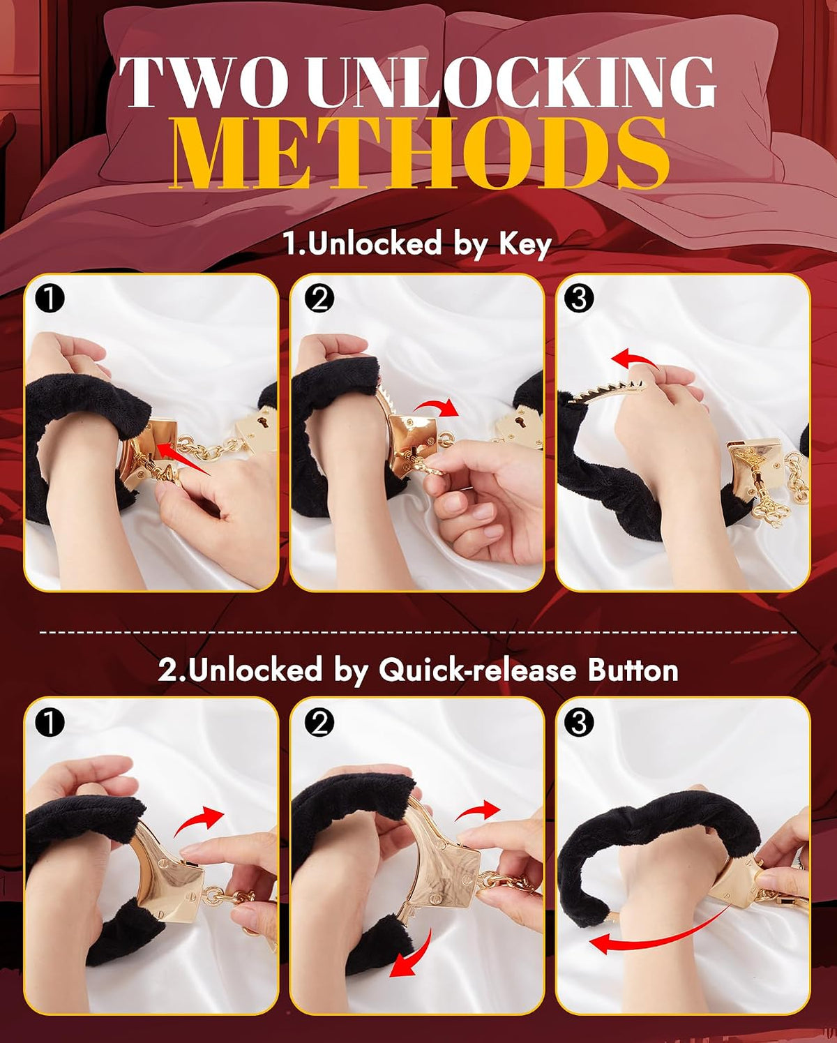 VaultedDesire BDSM Handcuffs | Adjustable Metal Restraints