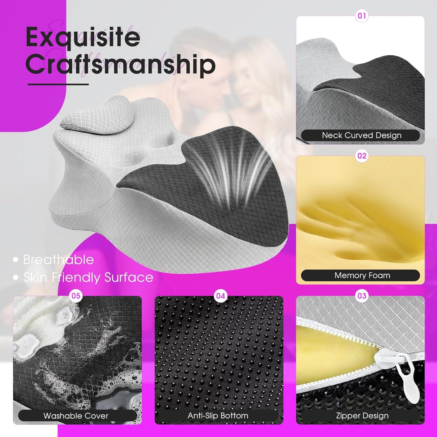 NoirAngle 27° Sex Pillow Wedge for Couples