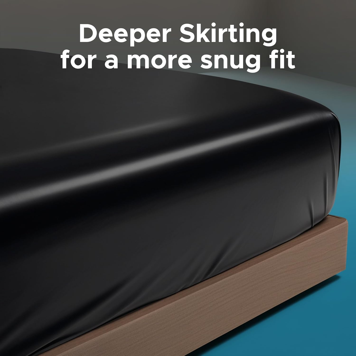 Black Vinyl Queen Waterproof Fitted Massage Bed Sheet with Side Pocket | Mattress Protector, Bed Cover for Nuru Massage - Oil, Water-Based, Silicone Safe | 60'' X 80'' + 14'' Deep Pocket