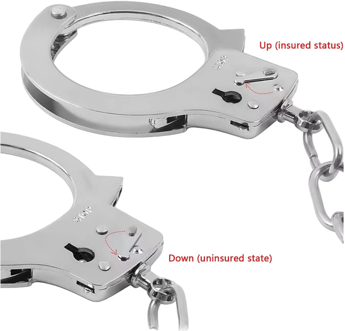 ColdCommand BDSM Metal Handcuffs, 2 Keys & Quick Release