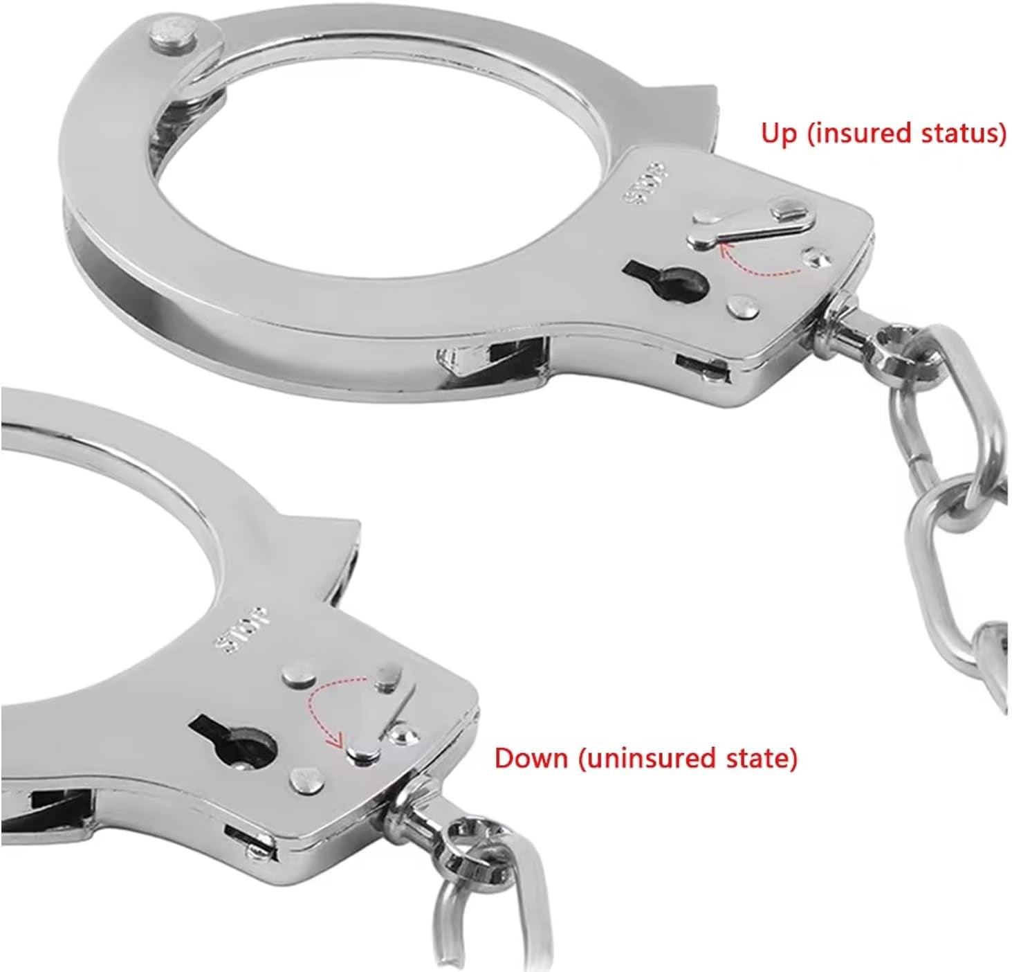 ColdCommand BDSM Metal Handcuffs, 2 Keys & Quick Release