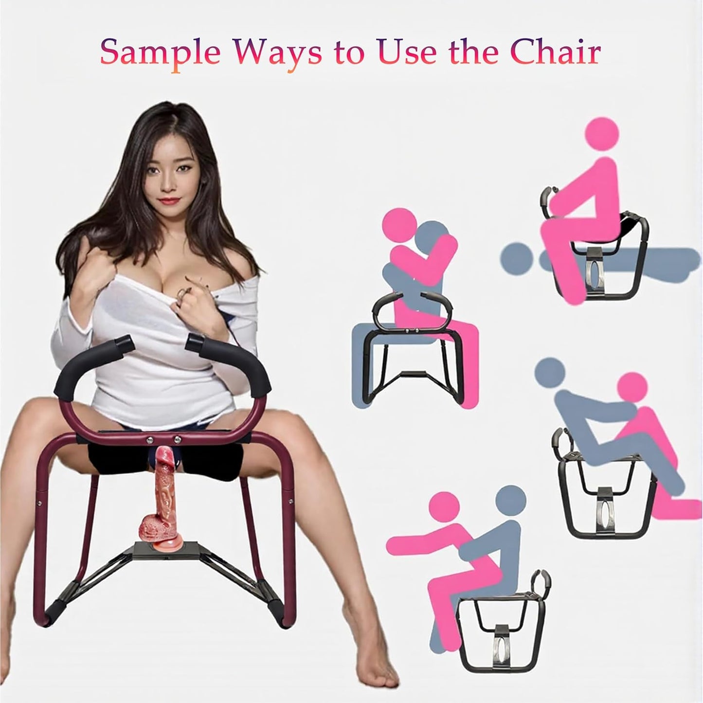 MerlotMuse Sex Chair with Handrail & Dildo