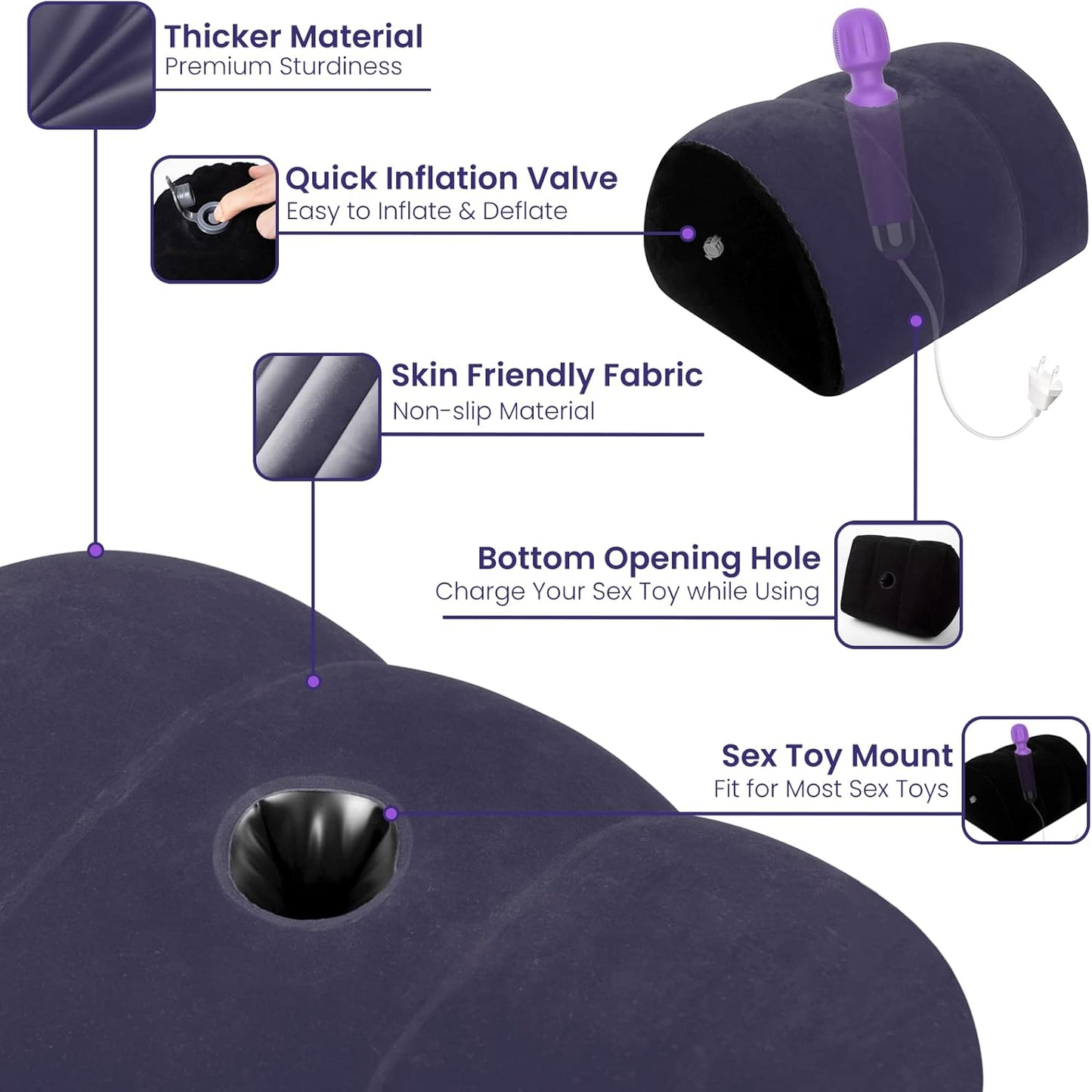 ArchMuse Inflatable Sex Position Dildo Mount Pillow
