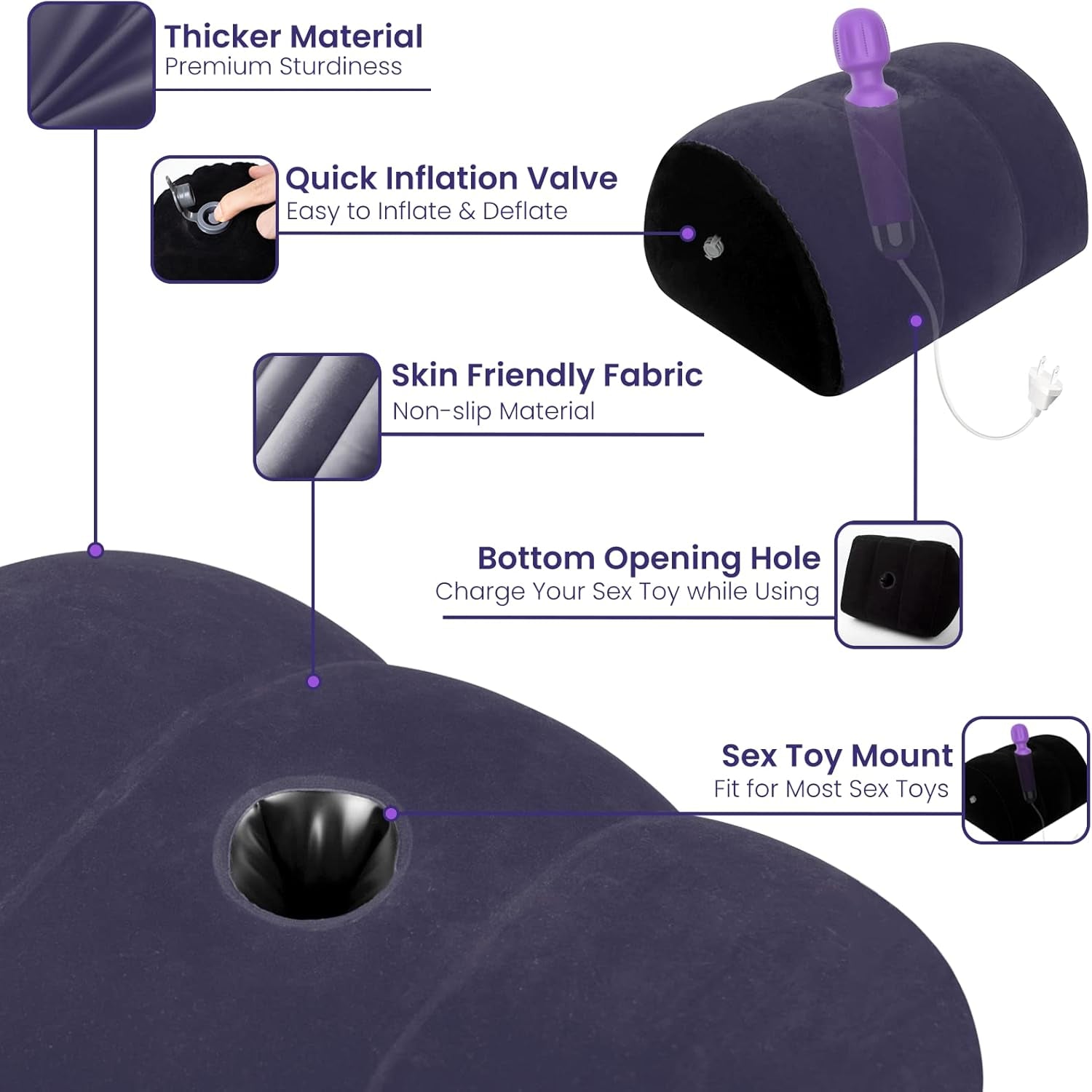 ArchMuse Inflatable Sex Position Dildo Mount Pillow