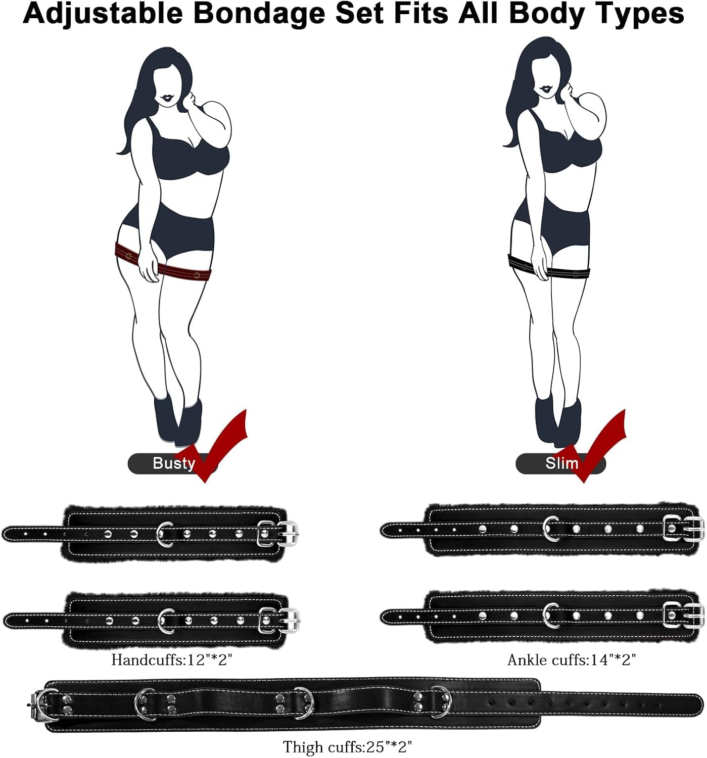 SubmissionSuite 4-Piece BDSM Bondage Restraint Kit for Couples