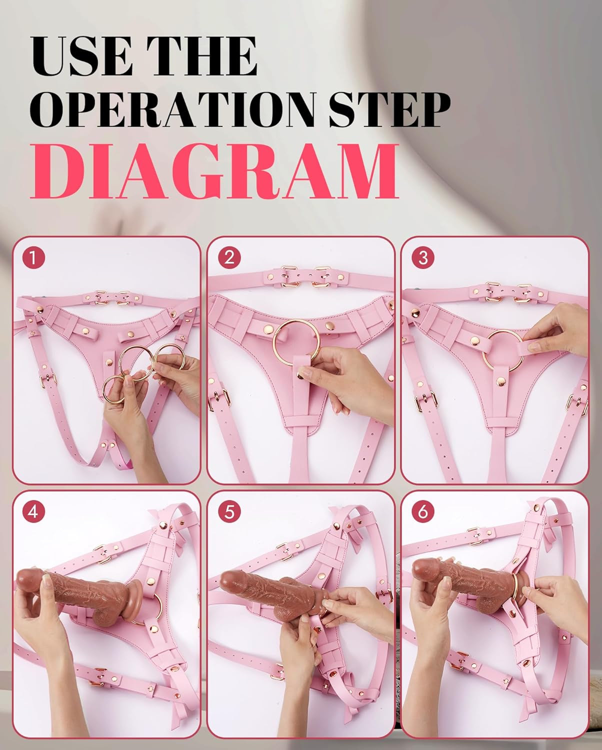 PerfectMatch Strap-On Harness – 6 Rings, Adjustable