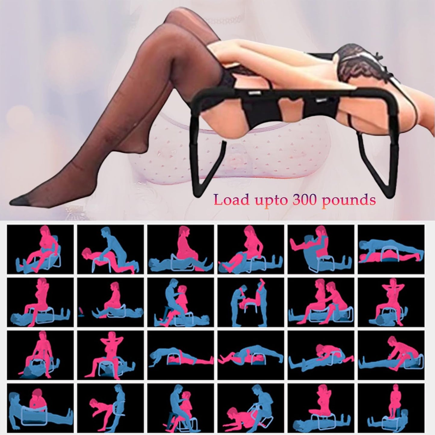 Steel Sex Chair with Bouncing Function & Straps – Effort-Saving Intimate Furniture for Couples, Easy to Assemble & Portable for New Sensations
