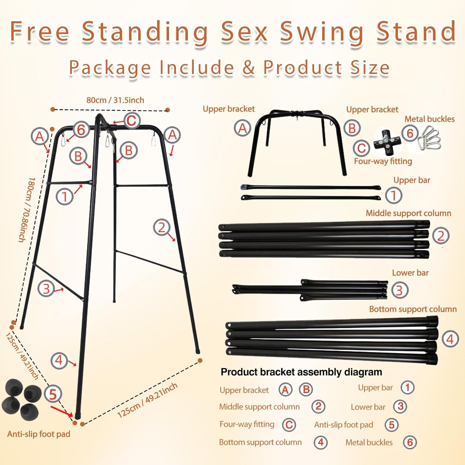 ControlApparatus Sex Swing Stand | 800 lb Freestanding Steel Frame