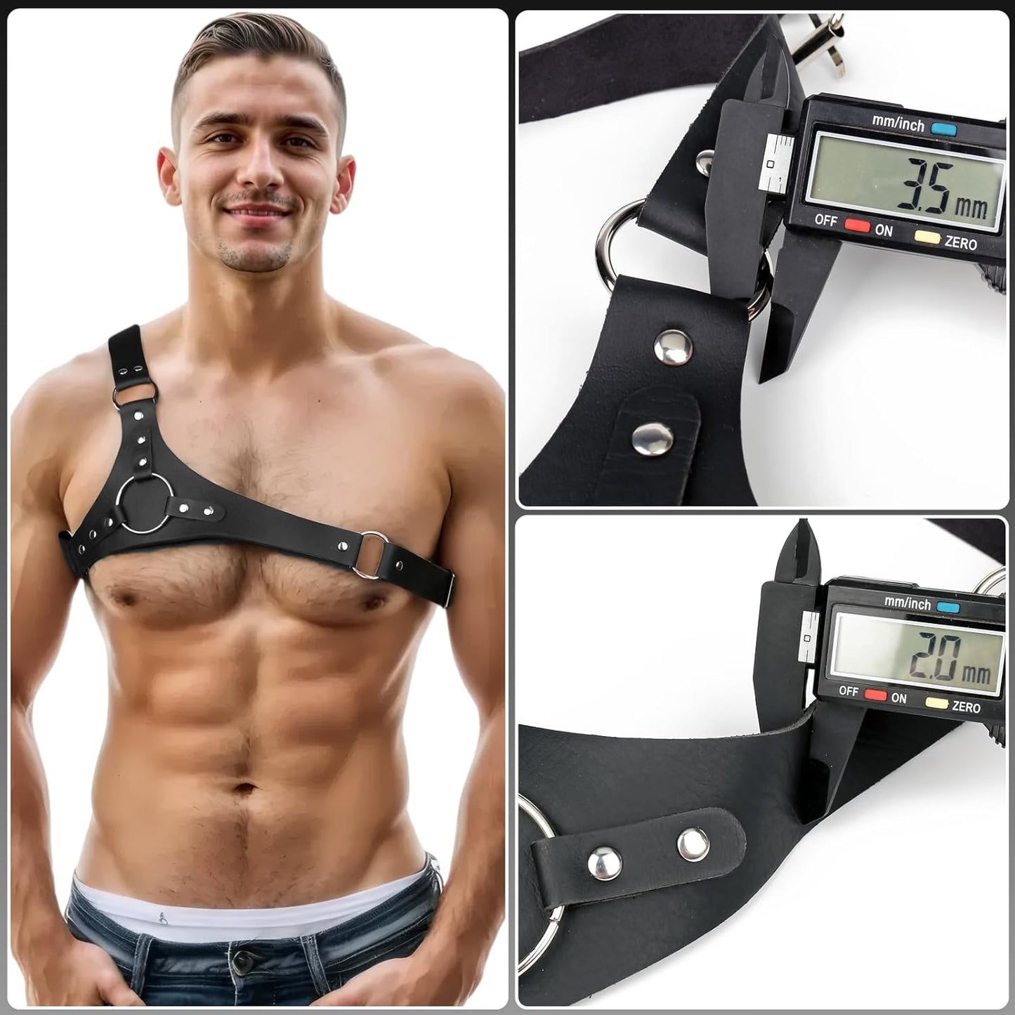 CleanCut Men's Leather Chest Harness | BDSM Body Harness