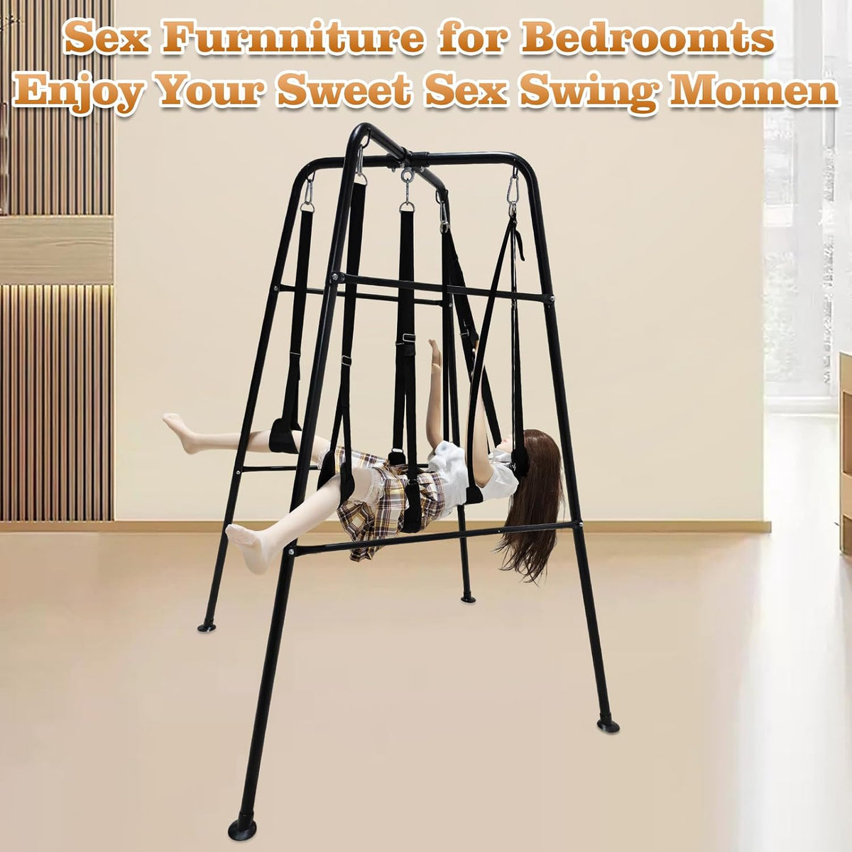 NightCradle Freestanding Sex Swing Stand with Adjustable Padded Sling