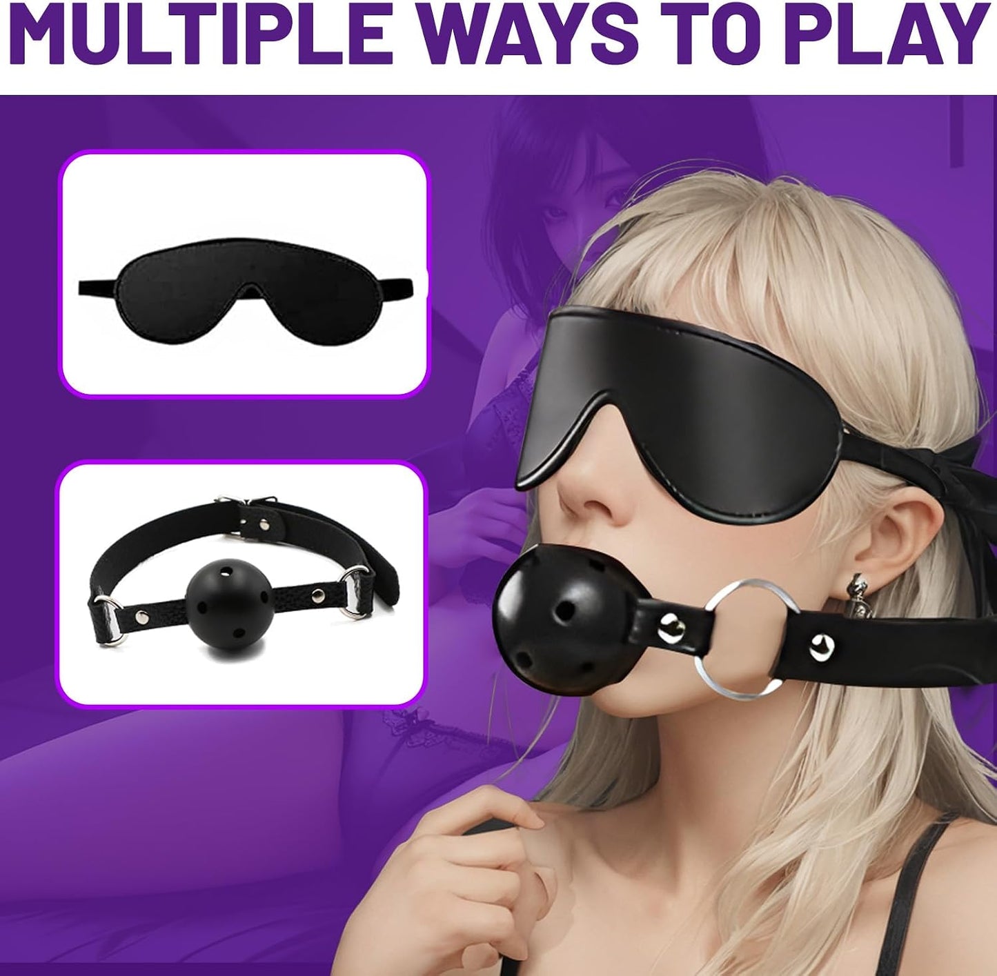 MidnightDominion 15 Pcs BDSM Bondage Kit for Couples