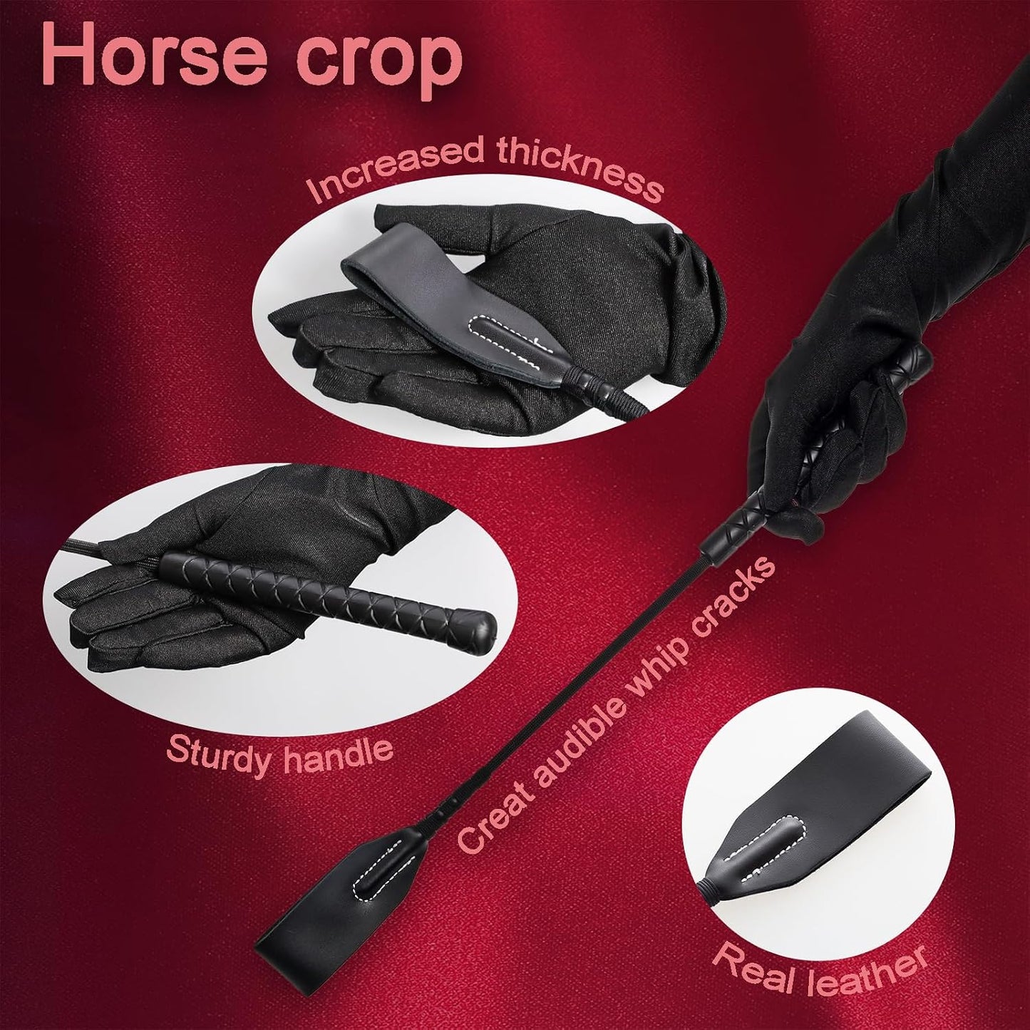 VelvetHour 3pc BDSM Whip, Crop & Tickler Set for Couples