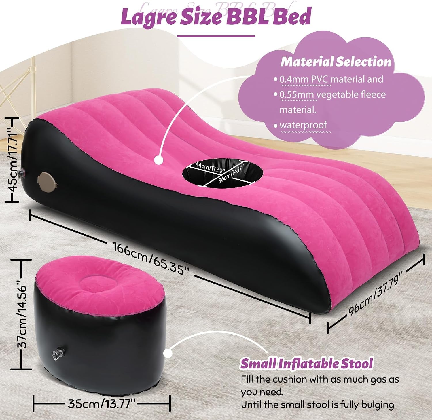 VelvetContour Inflatable Sex Sofa & BBL Recovery Bed