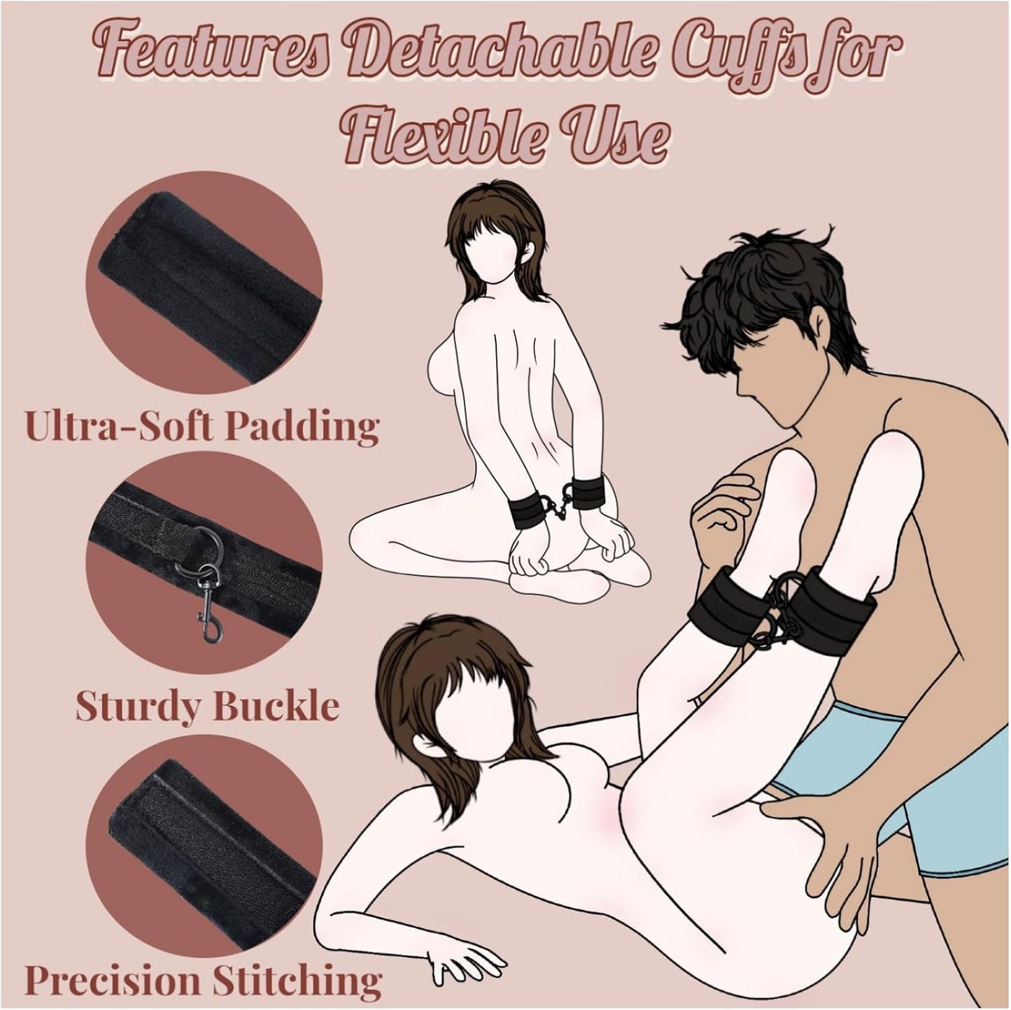 NoirLift BDSM Sex Position Pillow with Cuffs