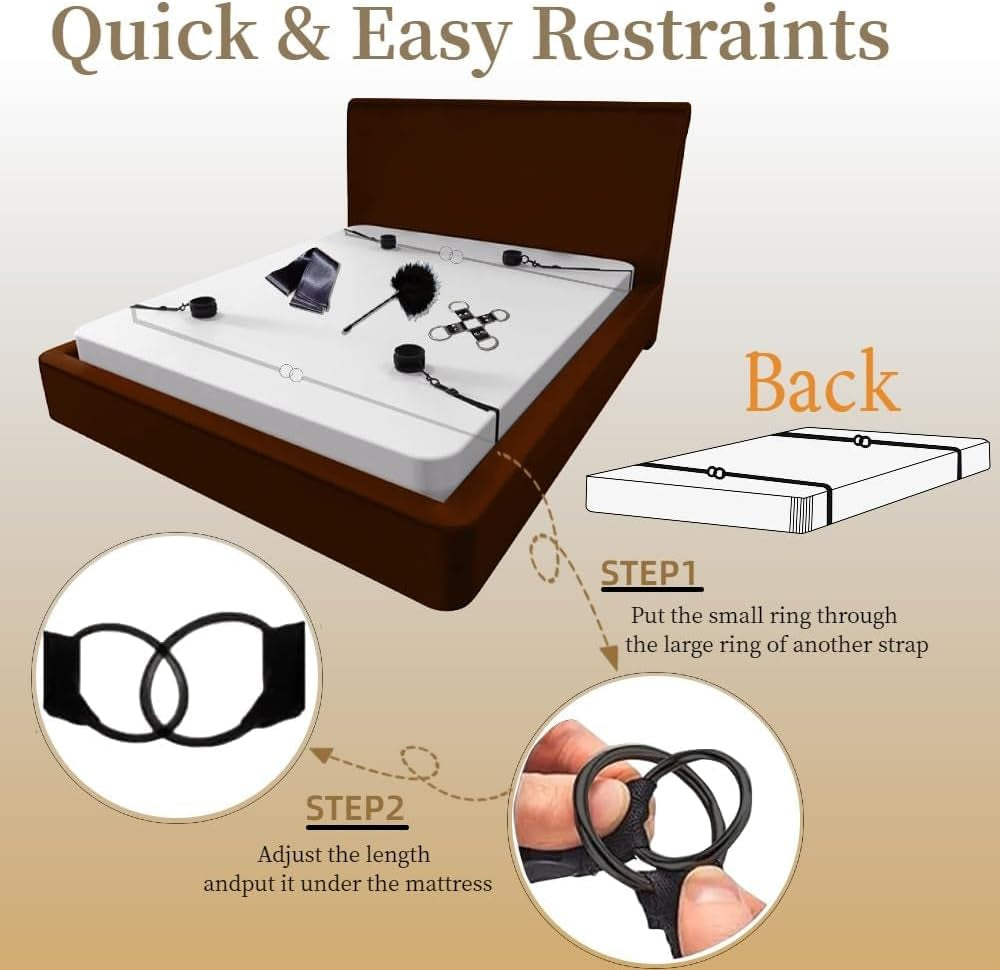 MidnightVice Adjustable BDSM Bed Bondage Kit