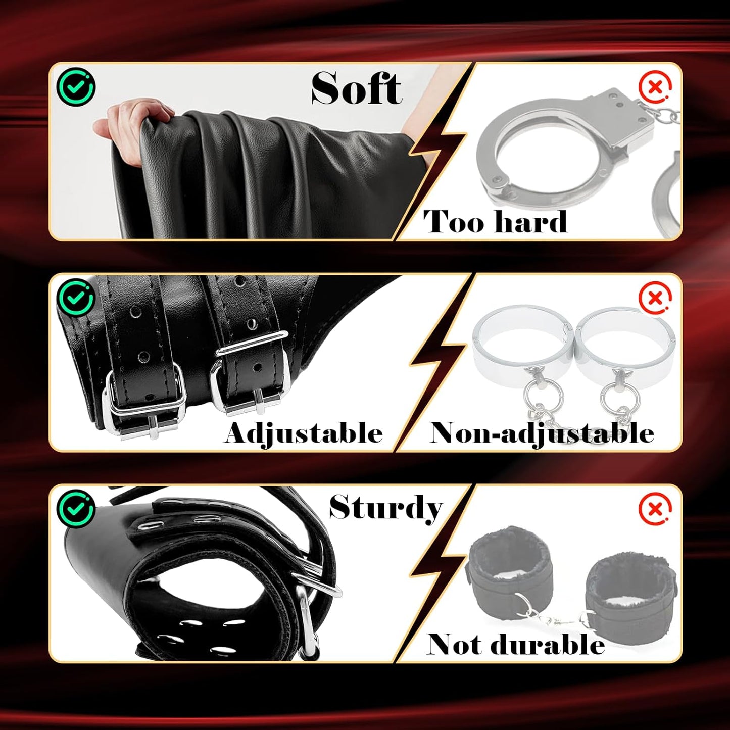OverHead Leather Suspension Cuffs – Overhead Bondage Restraints