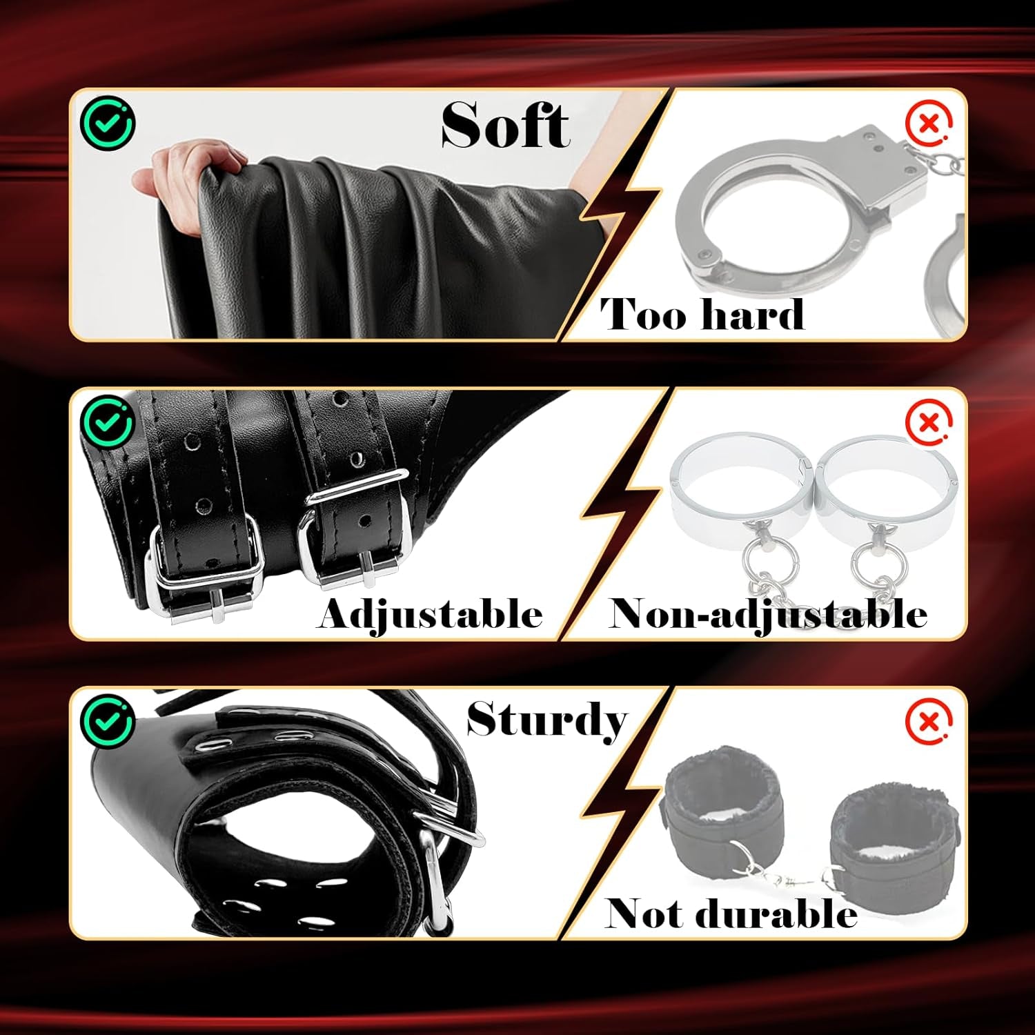 OverHead Leather Suspension Cuffs – Overhead Bondage Restraints