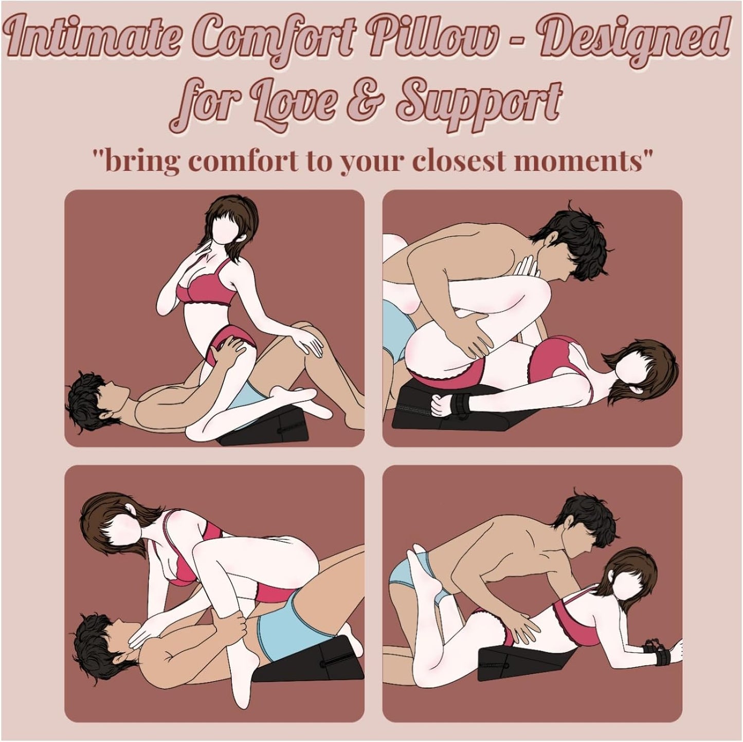 NoirLift BDSM Sex Position Pillow with Cuffs