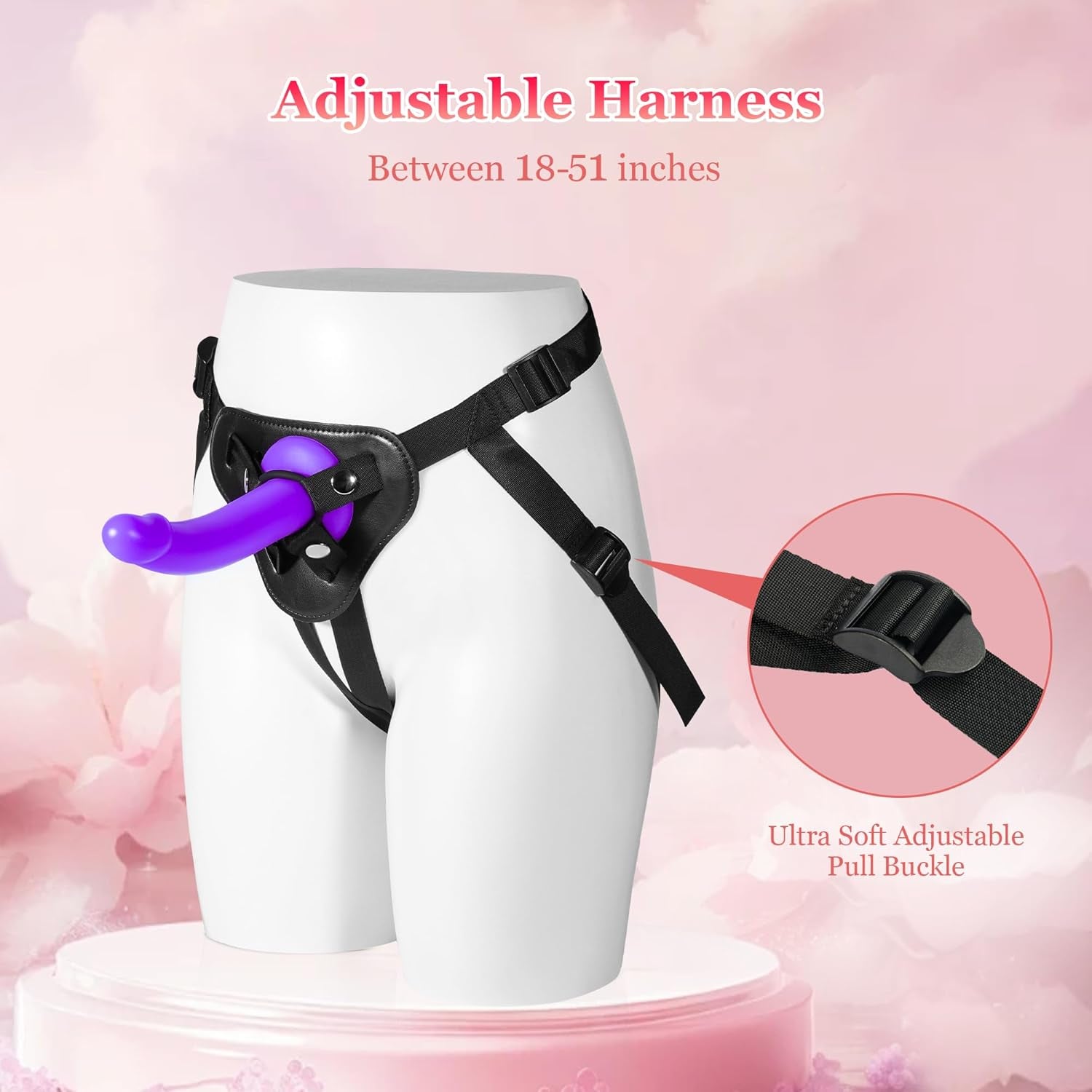 PlushCurve Curved Strap-On Dildo | 7" Liquid Silicone, 3 Rings