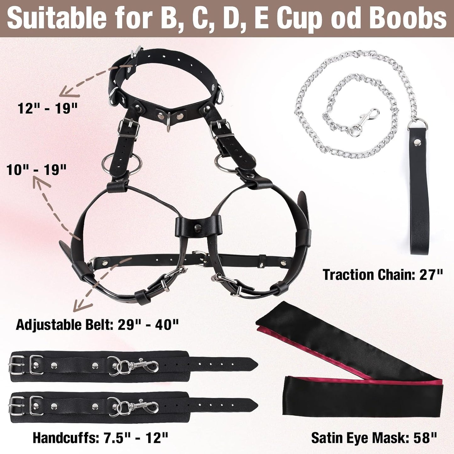 VelvetReign Chest Harness Bondage Set B–E Cup