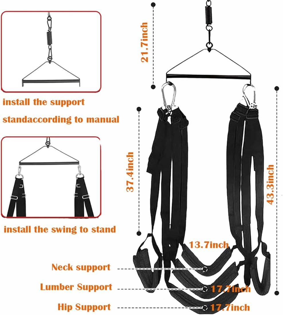 Adult Sex Swing for Bedroom Heavy Duty Ceiling Sex Swing Six Swing for Couples Adults 360 Spinning Sex Swing Hold up to 800Lbs Adjustable Sexy Sex Swing for Adults Women Indoor Sweatshirt
