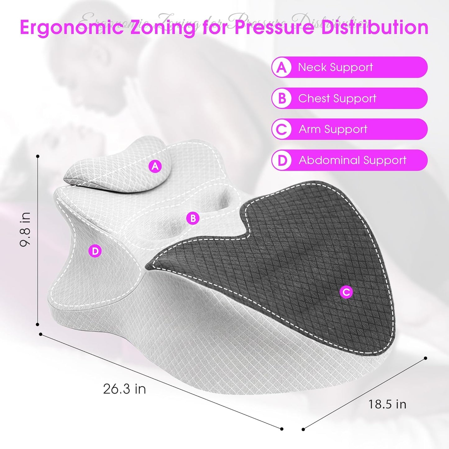 NoirAngle 27° Sex Pillow Wedge for Couples